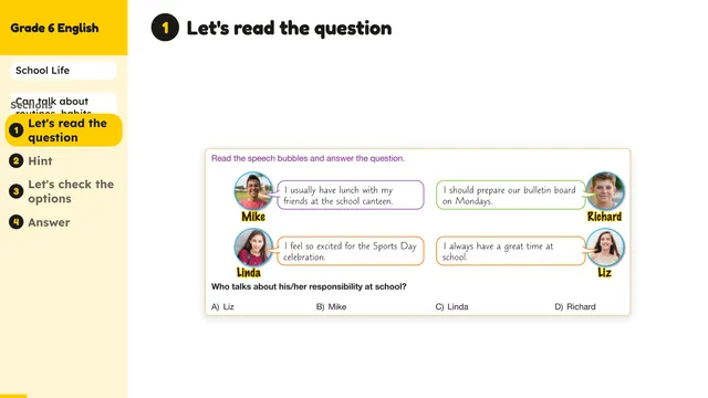 Beyond English 6 Test Book Test 1269199 Soru 1