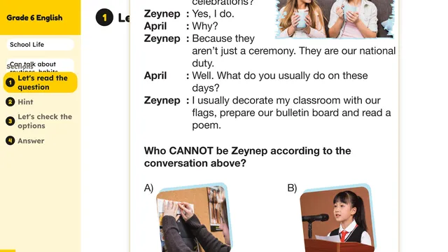 Beyond English 6 Test Book Test 1269199 Soru 2