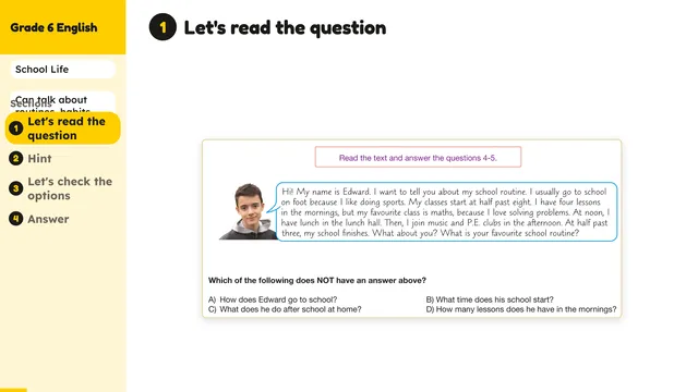 Beyond English 6 Test Book Test 1269199 Soru 4