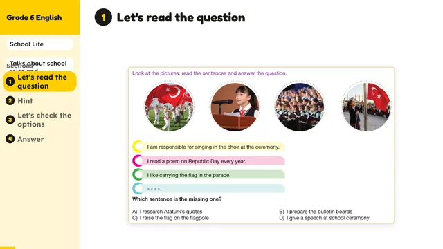 Beyond English 6 Test Book Test 1269200 Soru 6