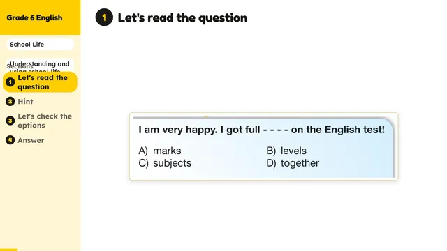 Beyond English 6 Test Book Test 1269201 Soru 1