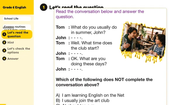 Beyond English 6 Test Book Test 1269203 Soru 2