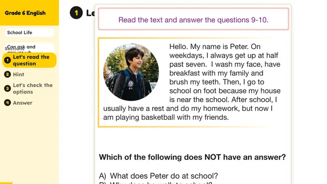 Beyond English 6 Test Book Test 1269205 Soru 9