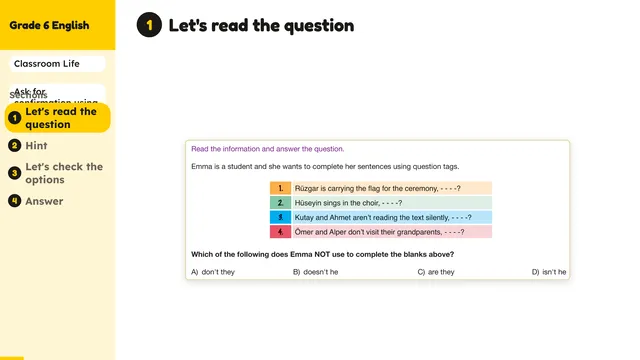 Beyond English 6 Test Book Test 1269206 Soru 8