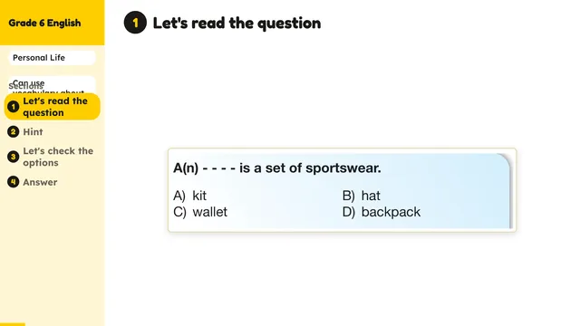 Beyond English 6 Test Book Test 1269207 Soru 1