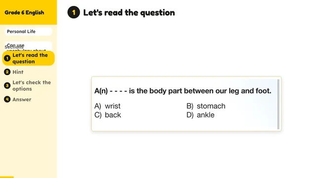 Beyond English 6 Test Book Test 1269207 Soru 5
