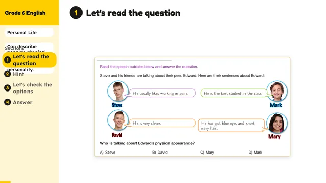 Beyond English 6 Test Book Test 1269209 Soru 1