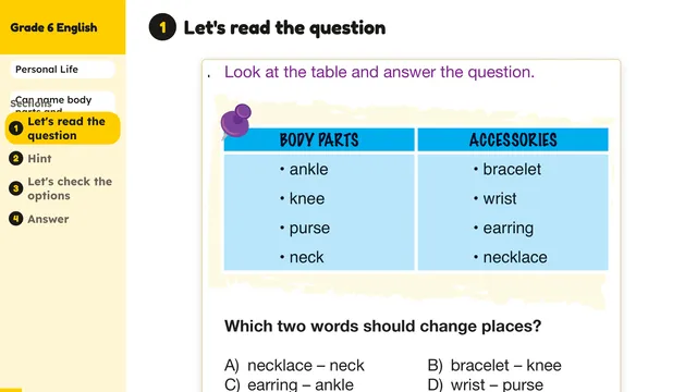 Beyond English 6 Test Book Test 1269209 Soru 7