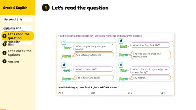 Beyond English 6 Test Book Test 1269209 Soru 8