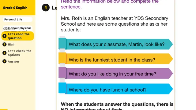 Beyond English 6 Test Book Test 1269210 Soru 6