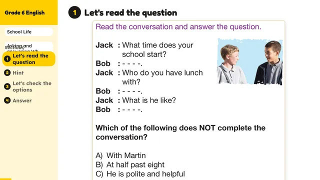 Beyond English 6 Test Book Test 1269211 Soru 3