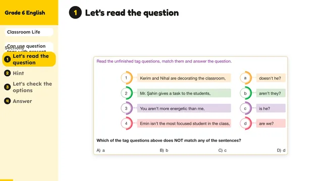 Beyond English 6 Test Book Test 1269212 Soru 2
