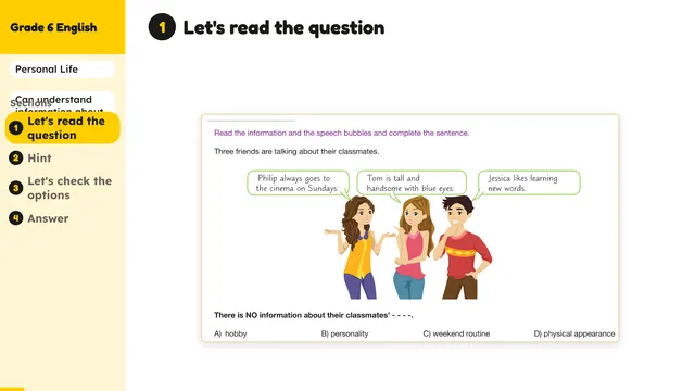Beyond English 6 Test Book Test 1269212 Soru 8