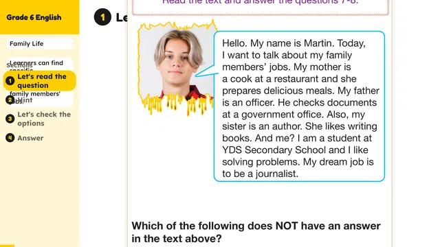 Beyond English 6 Test Book Test 1269214 Soru 7