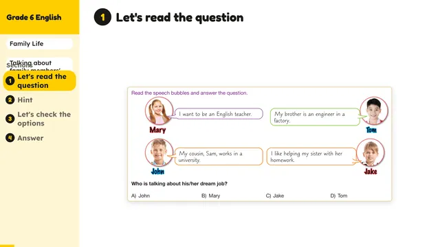 Beyond English 6 Test Book Test 1269215 Soru 1