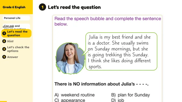 Beyond English 6 Test Book Test 1269215 Soru 6