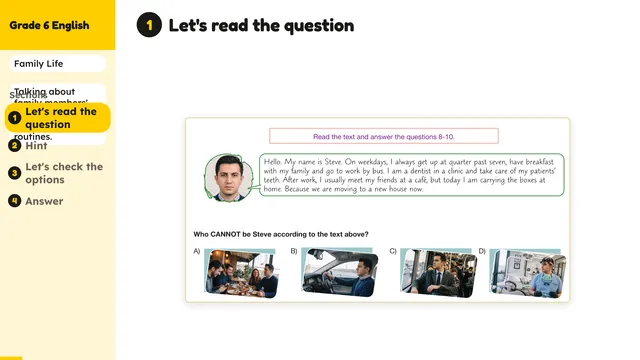 Beyond English 6 Test Book Test 1269217 Soru 10