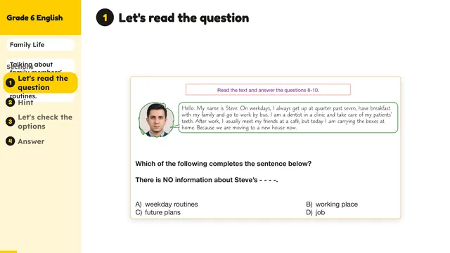 Beyond English 6 Test Book Test 1269217 Soru 9