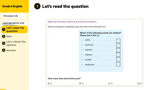 Beyond English 6 Test Book Test 1269218 Soru 1