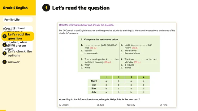 Beyond English 6 Test Book Test 1269218 Soru 4