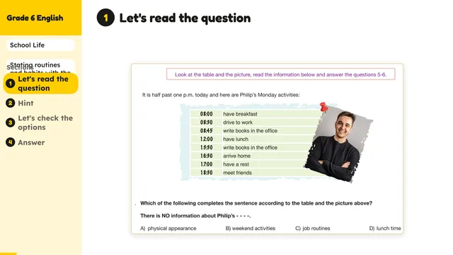 Beyond English 6 Test Book Test 1269218 Soru 6