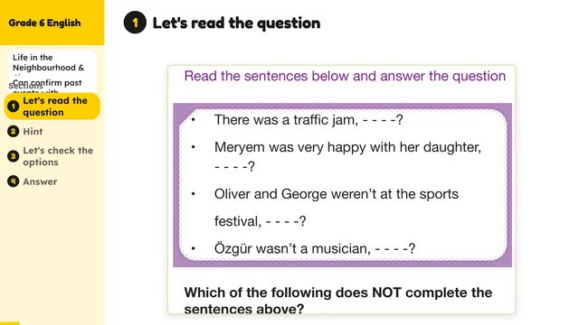 Beyond English 6 Test Book Test 1269221 Soru 3