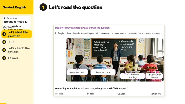 Beyond English 6 Test Book Test 1269221 Soru 4
