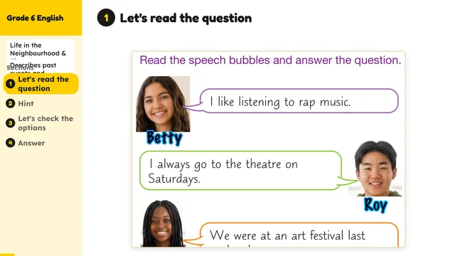 Beyond English 6 Test Book Test 1269222 Soru 1