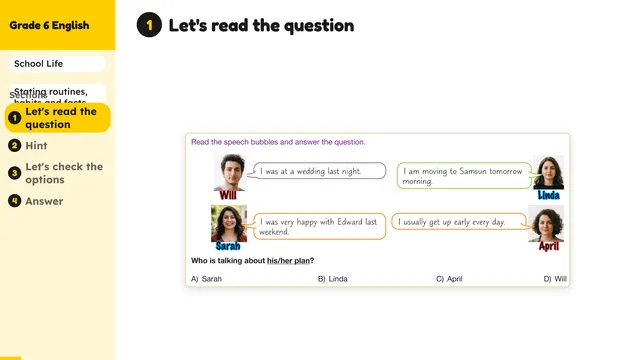 Beyond English 6 Test Book Test 1269223 Soru 1