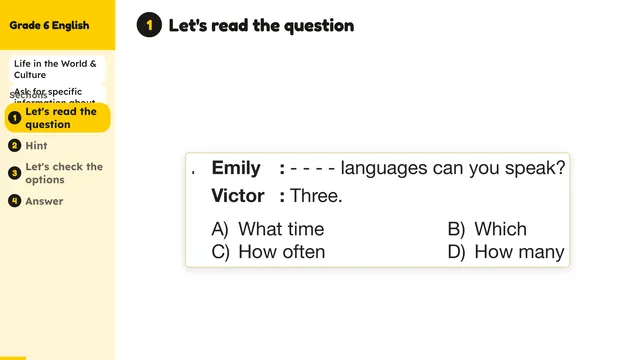 Beyond English 6 Test Book Test 1269225 Soru 18