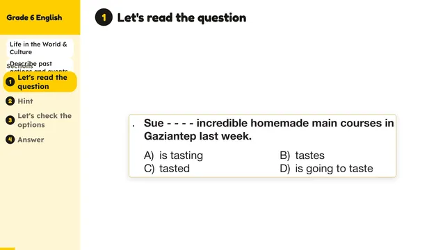 Beyond English 6 Test Book Test 1269225 Soru 19