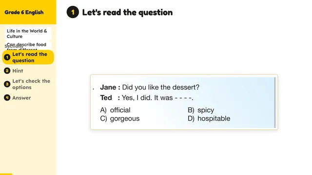 Beyond English 6 Test Book Test 1269225 Soru 2