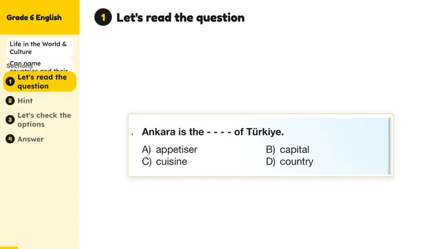 Beyond English 6 Test Book Test 1269225 Soru 3
