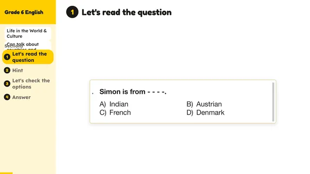Beyond English 6 Test Book Test 1269225 Soru 8
