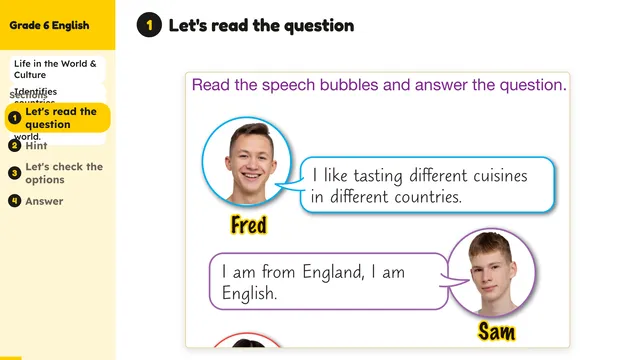 Beyond English 6 Test Book Test 1269226 Soru 1