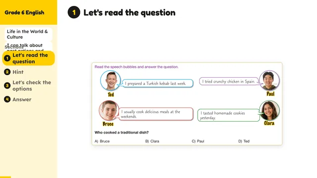 Beyond English 6 Test Book Test 1269227 Soru 1