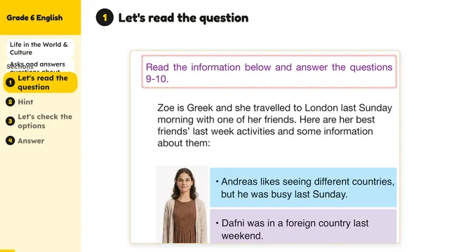 Beyond English 6 Test Book Test 1269227 Soru 10
