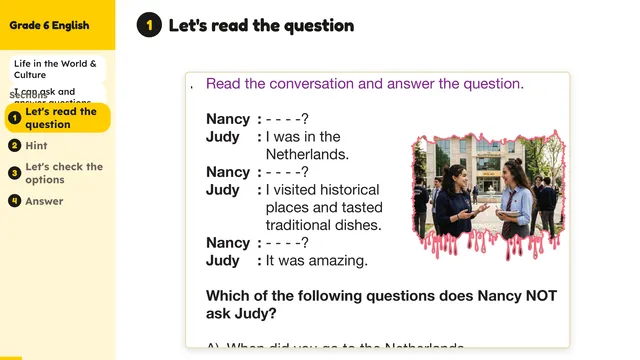 Beyond English 6 Test Book Test 1269227 Soru 5