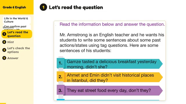 Beyond English 6 Test Book Test 1269228 Soru 4