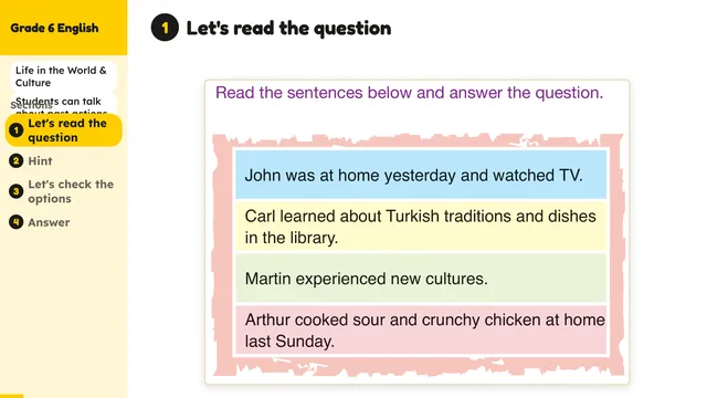 Beyond English 6 Test Book Test 1269228 Soru 7