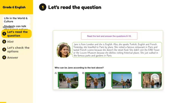 Beyond English 6 Test Book Test 1269228 Soru 9