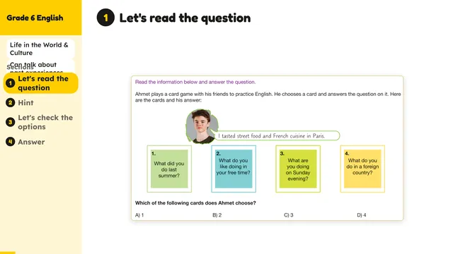 Beyond English 6 Test Book Test 1269230 Soru 6