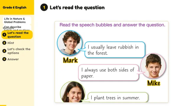 Beyond English 6 Test Book Test 1269232 Soru 1