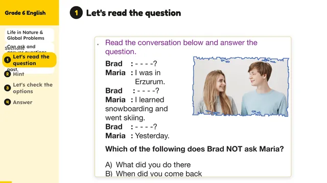Beyond English 6 Test Book Test 1269232 Soru 6