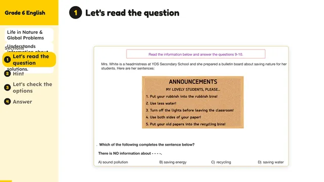 Beyond English 6 Test Book Test 1269233 Soru 10