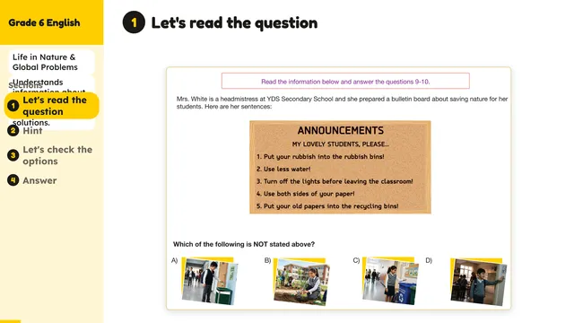 Beyond English 6 Test Book Test 1269233 Soru 9