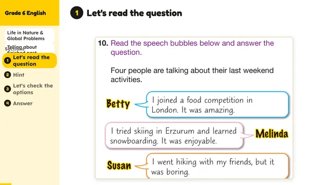 Beyond English 6 Test Book Test 1269235 Soru 10