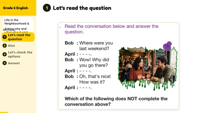 Beyond English 6 Test Book Test 1269235 Soru 2