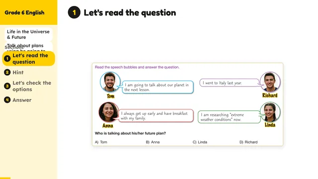 Beyond English 6 Test Book Test 1269239 Soru 1