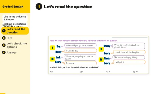 Beyond English 6 Test Book Test 1269241 Soru 4